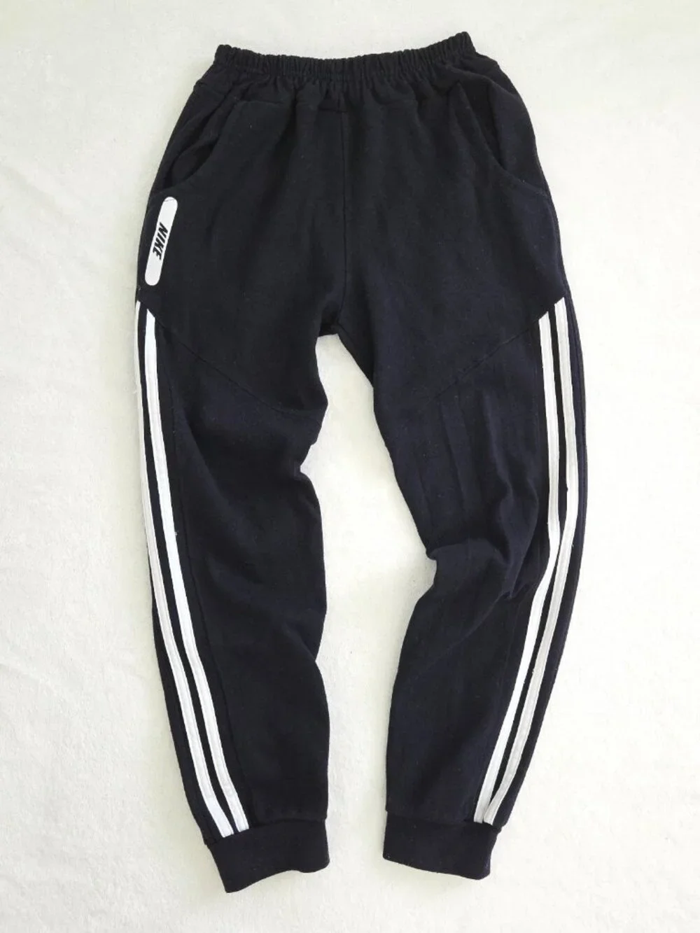 Nike Fleece Lined Sweatpants Unisex‎ Black Stripe Streetwear Athleisure Sporty